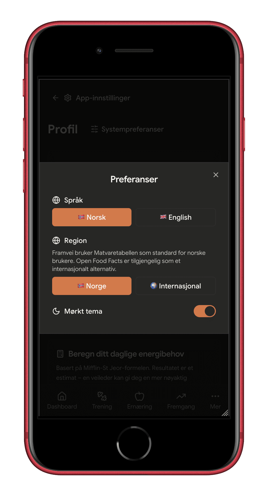 Framvei: Dark mode